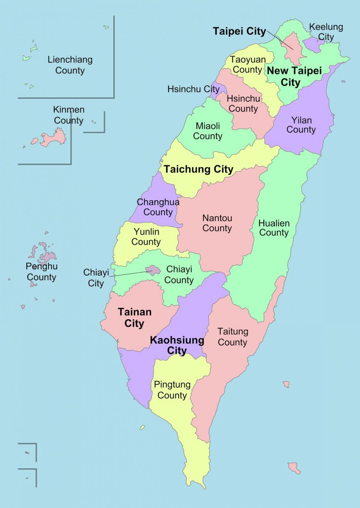 מפה של טייוואן מחוז 