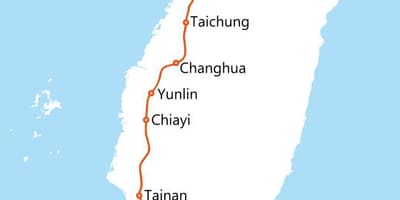 Taiwan high speed rail כביש מפה