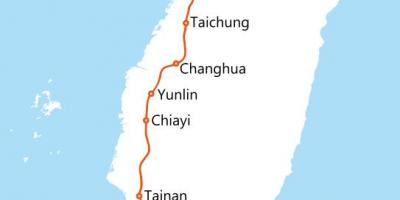 Taiwan high speed rail כביש מפה