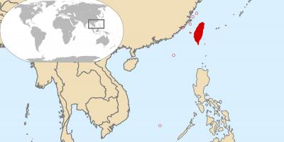 מפת העולם מראה טייוואן