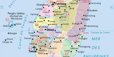 מפה של טייוואן ערים